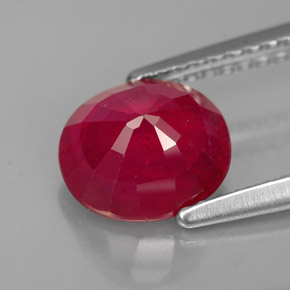 Ruby Gemstone in 7.8 x 7 mm Size for Sale, Ruby Stone in Red Color