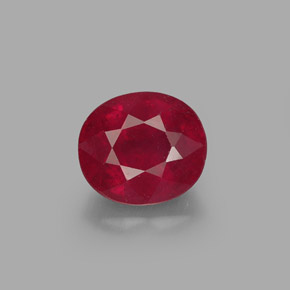 1.87 ct Red Ruby Gemstone, Ruby Gem in Oval Facet Shape for Sale.