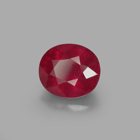 1.87 ct Red Ruby Stone, Natural Ruby in Oval Facet Shape for Sale