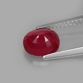 Ruby Gemstone in 7.5 x 6.7 mm Size for Sale, Ruby Stone in Red Color