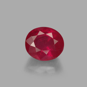 1.95 ct Red Ruby Gemstone, Ruby Gem in Oval Facet Shape for Sale.