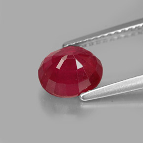 Ruby Gemstone in 7.4 x 6.4 mm Size for Sale, Ruby Stone in Pink Red Color