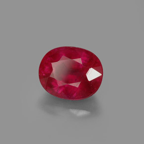 1.96 ct Red Ruby Stone, Natural Ruby in Oval Facet Shape for Sale