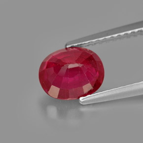 Ruby Gemstone in 7.7 x 6.3 mm Size for Sale, Ruby Stone in Pink Red Color
