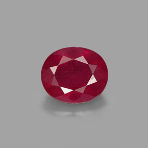 1.94 ct Red Ruby Gemstone, Ruby Gem in Oval Facet Shape for Sale.