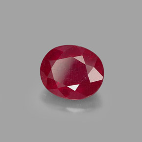 1.94 ct Red Ruby Stone, Natural Ruby in Oval Facet Shape for Sale