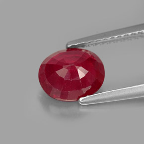 Ruby Gemstone in 7.9 x 6.7 mm Size for Sale, Ruby Stone in Pink Red Color