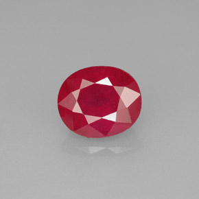1.92 ct Red Ruby Gemstone, Ruby Gem in Oval Facet Shape for Sale.