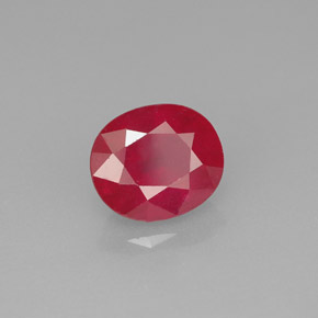 1.92 ct Red Ruby Stone, Natural Ruby in Oval Facet Shape for Sale
