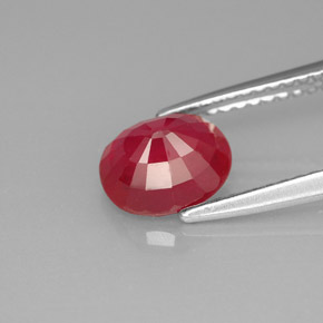 Ruby Gemstone in 7.7 x 6.5 mm Size for Sale, Ruby Stone in Pink Red Color