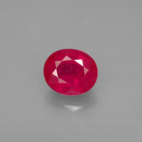 1.91 ct Red Ruby Gemstone, Ruby Gem in Oval Facet Shape for Sale.