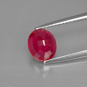 Ruby Gemstone in 7.6 x 6.6 mm Size for Sale, Ruby Stone in Pink Red Color