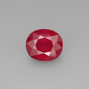 1.91 ct Red Ruby Gemstone, Ruby Gem in Oval Facet Shape for Sale.