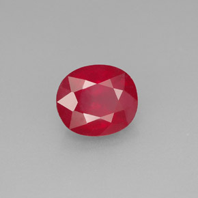 1.91 ct Red Ruby Stone, Natural Ruby in Oval Facet Shape for Sale