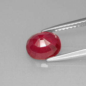Ruby Gemstone in 7.7 x 6.7 mm Size for Sale, Ruby Stone in Pink Red Color