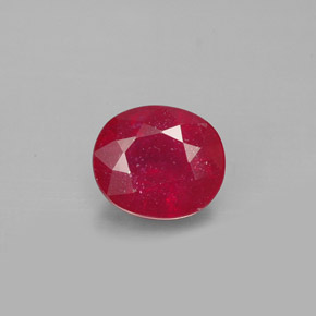 1.90 ct Red Ruby Gemstone, Ruby Gem in Oval Facet Shape for Sale.