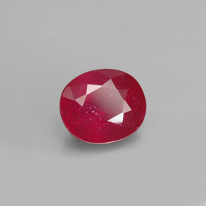 1.90 ct Red Ruby Stone, Natural Ruby in Oval Facet Shape for Sale