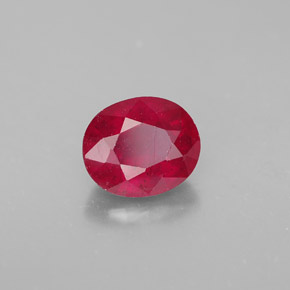 1.70 ct Red Ruby Stone, Natural Ruby in Oval Facet Shape for Sale