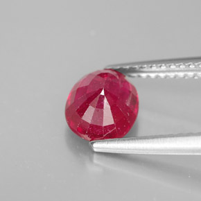Ruby Gemstone in 7.6 x 6.3 mm Size for Sale, Ruby Stone in Pink Red Color
