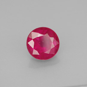1.85 ct Red Ruby Stone, Natural Ruby in Round Facet Shape for Sale