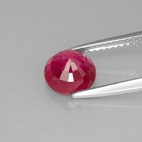 Ruby Gemstone in 7 mm (calibrated) Size for Sale, Ruby Stone in Pink Red Color