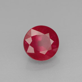 2.11 ct Red Ruby Stone, Natural Ruby in Round Facet Shape for Sale