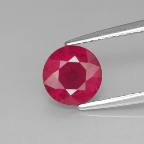 1.63 ct Red Ruby Gemstone, Ruby Gem in Round Facet Shape for Sale.