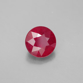 1.97 ct Red Ruby Stone, Natural Ruby in Round Facet Shape for Sale