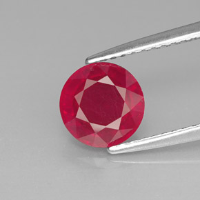 1.91 ct Red Ruby Gemstone, Ruby Gem in Round Facet Shape for Sale.