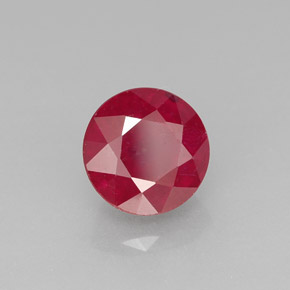 2.26 ct Red Ruby Stone, Natural Ruby in Round Facet Shape for Sale
