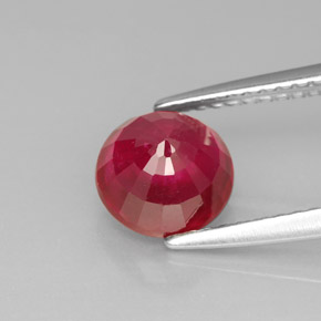 Ruby Gemstone in 7 mm (calibrated) Size for Sale, Ruby Stone in Pink Red Color