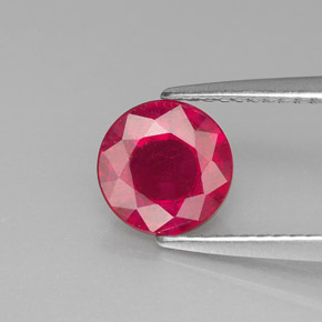 1.56 ct Red Ruby Gemstone, Ruby Gem in Round Facet Shape for Sale.