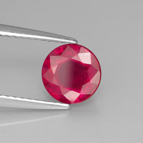 1.56 ct Red Ruby Stone, Natural Ruby in Round Facet Shape for Sale