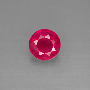 1.89 ct Red Ruby Gemstone, Ruby Gem in Round Facet Shape for Sale.