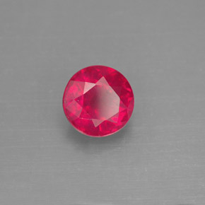 1.89 ct Red Ruby Stone, Natural Ruby in Round Facet Shape for Sale