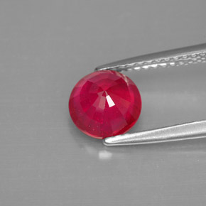Ruby Gemstone in 7 mm (calibrated) Size for Sale, Ruby Stone in Pink Red Color