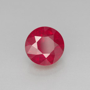 2.02 ct Red Ruby Stone, Natural Ruby in Round Facet Shape for Sale