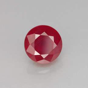 2.16 ct Red Ruby Stone, Natural Ruby in Round Facet Shape for Sale