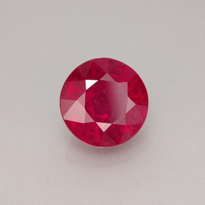 1.91 ct Red Ruby Stone, Natural Ruby in Round Facet Shape for Sale