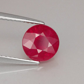 1.93 ct Red Ruby Stone, Natural Ruby in Round Facet Shape for Sale