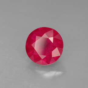 1.88 ct Red Ruby Stone, Natural Ruby in Round Facet Shape for Sale