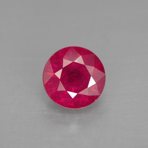 1.89 ct Red Ruby Gemstone, Ruby Gem in Round Facet Shape for Sale.