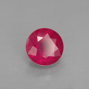 1.89 ct Red Ruby Stone, Natural Ruby in Round Facet Shape for Sale