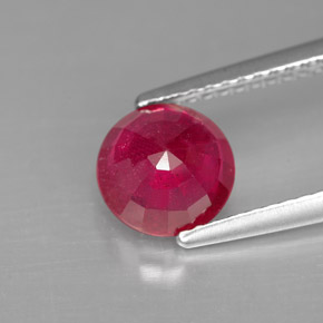 Ruby Gemstone in 7 mm (calibrated) Size for Sale, Ruby Stone in Pink Red Color