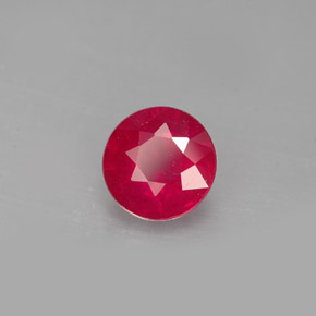 1.73 ct Red Ruby Stone, Natural Ruby in Round Facet Shape for Sale