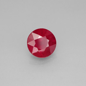 1.92 ct Red Ruby Stone, Natural Ruby in Round Facet Shape for Sale