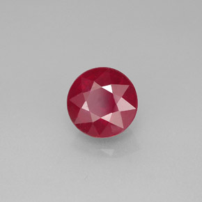 2.02 ct Red Ruby Stone, Natural Ruby in Round Facet Shape for Sale