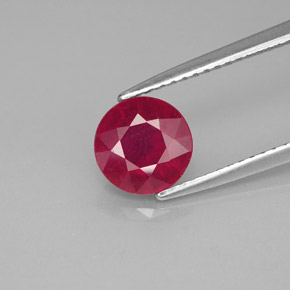 1.95 ct Red Ruby Gemstone, Ruby Gem in Round Facet Shape for Sale.