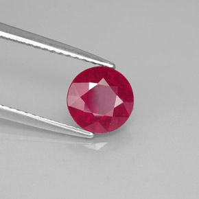 1.95 ct Red Ruby Stone, Natural Ruby in Round Facet Shape for Sale