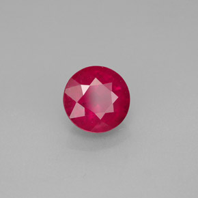 1.93 ct Red Ruby Stone, Natural Ruby in Round Facet Shape for Sale